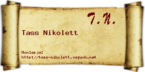 Tass Nikolett névjegykártya